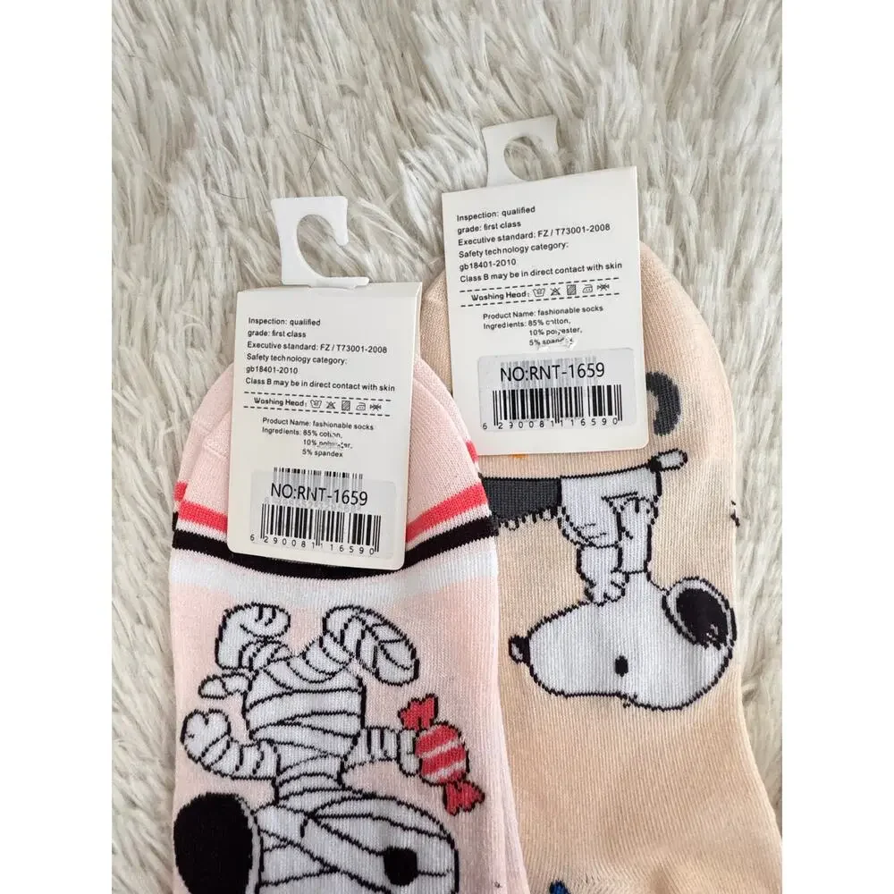 Snoopy ankle socks set of 2 with Snoopy graphic cotton blend